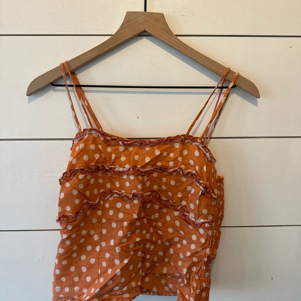 Blank NYC Orange Polka Dot Camisole